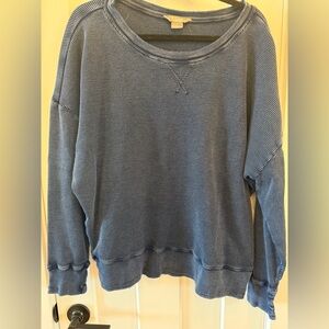 Natural Reflections Navy Waffle Knit Sweater
